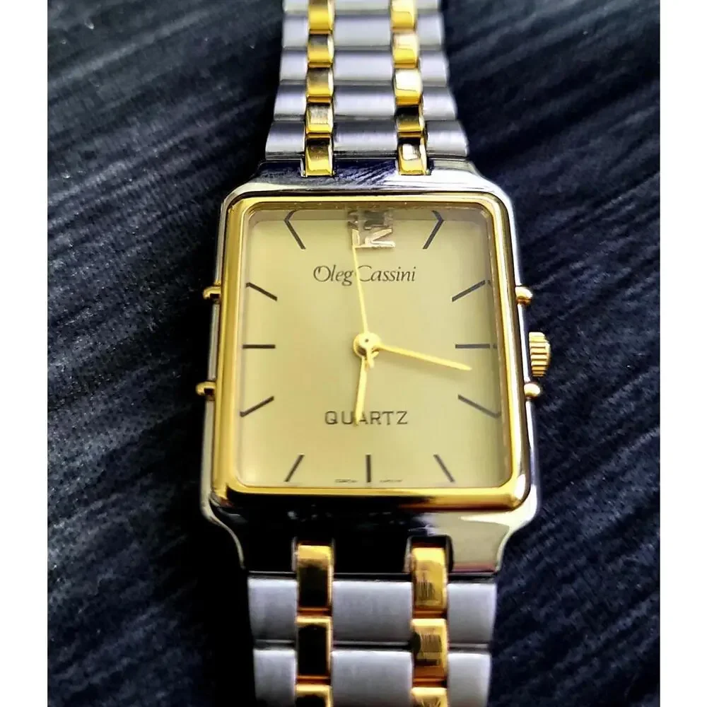 Vintage Rare Oleg Cassini Designer‎ Mens Watch W- Box-Papers